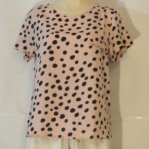 The Executive Elegant  Blouse with polka Dot  Light Pink Large Made in Indonesia
